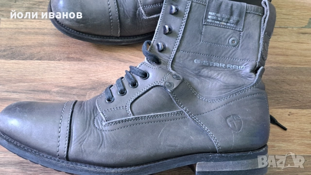 G -STAR RAW-кожени,шити,оригинални обувки-44 номер, снимка 10 - Мъжки боти - 53784379