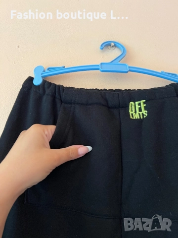 Черен спортен анцунг с паднало дъно тип потур с неонова лента отстрани и на глезените и джоб отпред , снимка 5 - Спортни екипи - 52167290