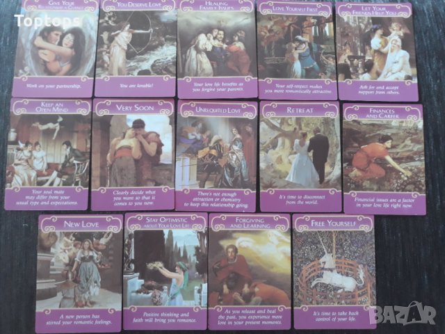 Любовни карти: Romance Angels & Romantic Tarot & Romantic Faery Oracle, снимка 11 - Карти за игра - 34165149