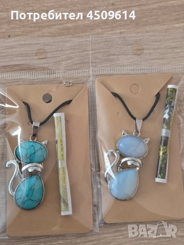 Колие с фигура на котка от естествени камъни , снимка 7 - Колиета, медальони, синджири - 52558396