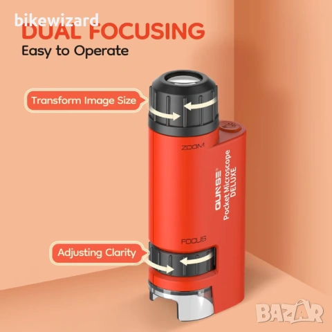 QUNSE Джобен микроскоп  60-120x увеличение НОВ, снимка 5 - Друга електроника - 53169384