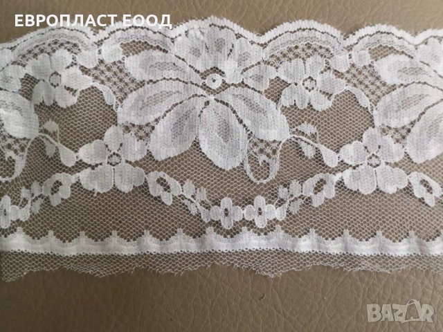 Дантела Бяла 8 см, снимка 4 - Платове и дамаски - 33930683