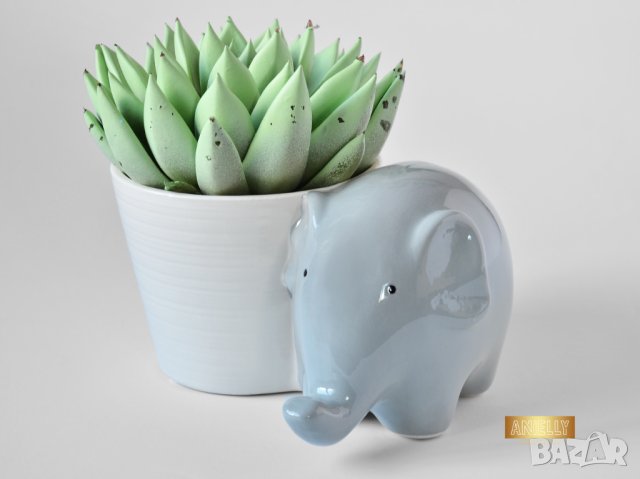 Декоративна кашпа с форма на слон / Подарък за нова стая/ Кашпа-слон / Подарък за любител на слонове, снимка 6 - Декорация за дома - 40513300