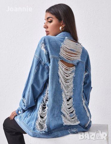 Накъсано дънково яке размер ХС/С