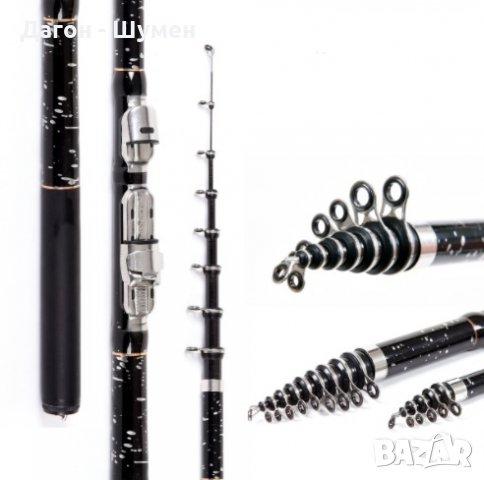 Компактна телескопична карбонова въдица, 3.60 м., снимка 2 - Въдици - 38823795