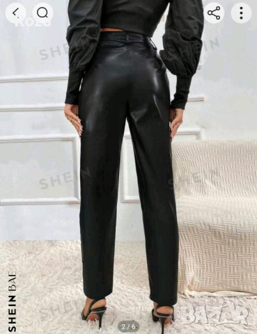  Кожени черни панталони , снимка 3 - Панталони - 44582155