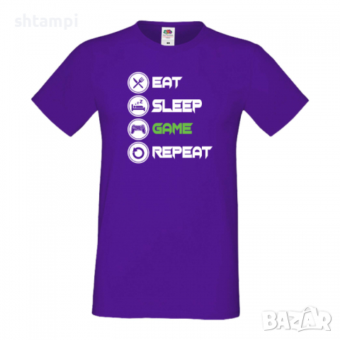 Мъжка тениска Game 1,Eat,Sleep,Game,Anime,Repeat,Ядене,Спане,Геймс,Подарък,Повторение,Празник,Игри, снимка 12 - Тениски - 36419029