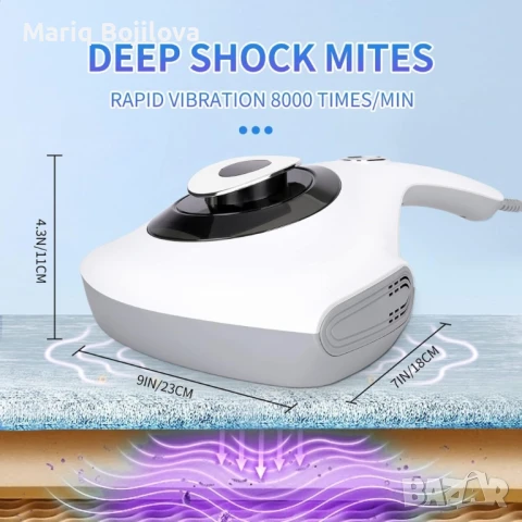 Ръчна преносима прахосмукачка за премахване на акари с кабел с мощно засмукване, снимка 2 - Прахосмукачки - 48840990