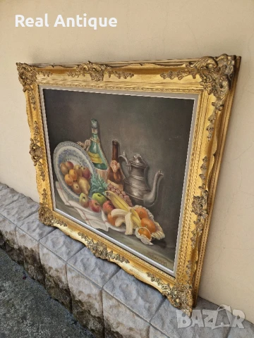 Превъзходна антикварна белгийска авторска майсторска картина масло върху платно , снимка 7 - Антикварни и старинни предмети - 50644510