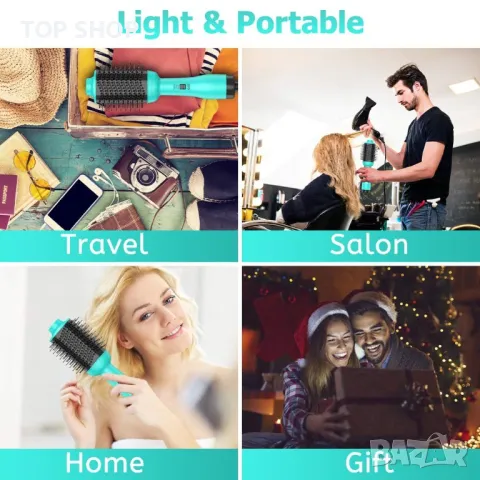 Нова Многофункционална нагряваща изглаждаща четка за коса за изправяне, снимка 2 - Сешоари - 49239169