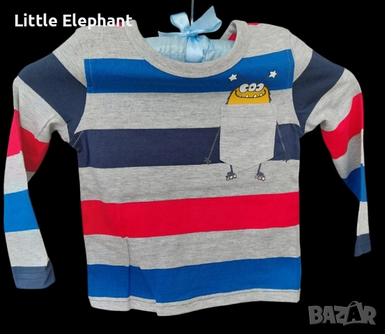 Блузка с дълъг ръкав за 4-5 години момченце райе извънземен кънкьор,Англия/нова