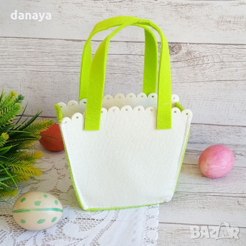 2732 Великденска кошничка за яйца и лакомства с декорация пиле, снимка 5 - Декорация за дома - 36066853