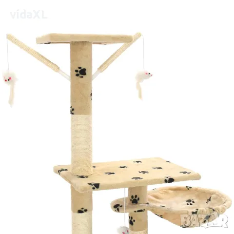 vidaXL Котешко дърво със сизалени стълбове, 230-250 см, бежово на лапи, снимка 4 - За котки - 56146199