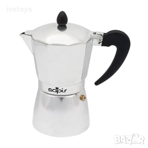 Кубинска кафеварка SAPIR SP 1173 I9, 9 чаши, Сребрист, снимка 1