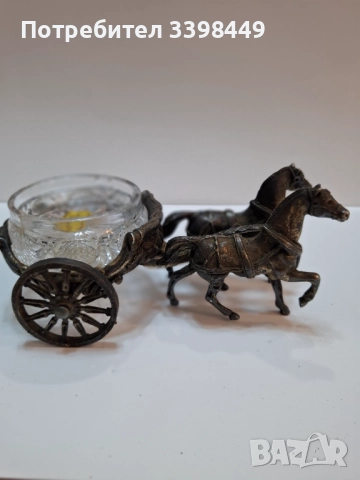  Колесница в римски стил, теглена от два коня. , снимка 9 - Антикварни и старинни предмети - 52674196