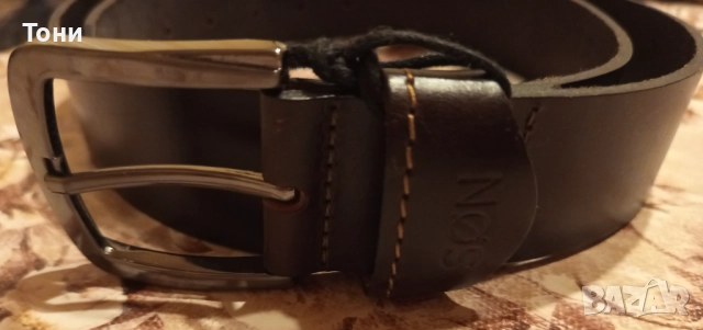 SONDAG & SONS Оригинал Нов Мъжки Колан Изцяло от Естествена Кожа с Етикет 120см., снимка 3 - Колани - 52684517
