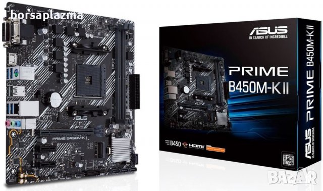 ASUS PRIME B450-PLUS ATX, Socket AM4 AMD B450, 4x DDR4 up to 64 GB 2x PCIe (x16), 3x PCIe (x1), Cros, снимка 4 - Дънни платки - 39344095