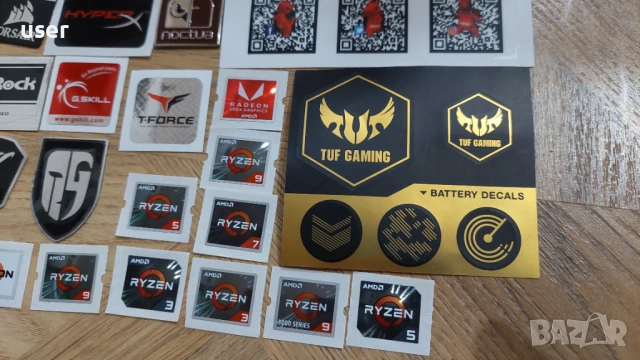 Лот стикери на Intel AMD Ryzen MSI Noctua Aorus G.Skill T-Force Asrock HyperX Evga, снимка 2 - Други - 53637439