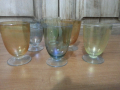 Стъклени чаши чашки цветно стъкло, снимка 1 - Антикварни и старинни предмети - 36212554