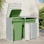 vidaXL Навес за 2 коша на колела, сив, 144x81x113 см, стомана, снимка 3