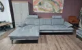 Сив комплект дивани от плат ъглов диван и тройка "Dieter Knoll", снимка 3