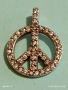 Сребърен медальон със символа на МИРА инкрустиран с кристали много красив 27341, снимка 4