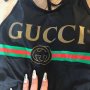 Gucci Women's Black Sparkling Fake Logo Swimsuit, снимка 7