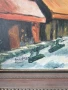 114х64см/стара голяма картина масло върху платно/градски пейзаж-зима/Anastasia/дървена рамка, снимка 6