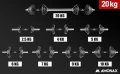 15кг/20кг Комплект 2бр Дъмбели + Щанга, чугун, стомана, Amonax, снимка 12