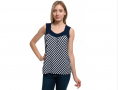 Нова дамска елегантна моряшка блуза без ръкави на тънко райе, снимка 7