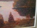 Картина масло Нощ над езерото, снимка 2