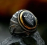 Стилен мъжки пръстен с гравиран символ, снимка 4