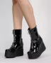 Боти на платформа - черен лак - LT40

, снимка 2
