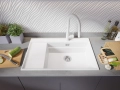 Бяла гранитна кухненска мивка Сидни 780-60 Ergo Multilevel 780х500, снимка 6