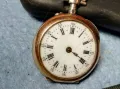 Стар ПОЗЛАТЕН СРЕБЪРЕН ДЖОБЕН ЧАСОВНИК с РУБИНИ СРЕБРО 800 ФЛОРАЛНО ОРНАМЕНТИРАН КАПАК 48406, снимка 5