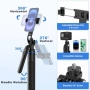Нов 180см алуминиев трипод + селфи стик 2 в 1 Bluetooth с дистанционно, снимка 2