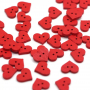 Дървени копчета червени сърца - 10 бр/к-кт , снимка 2