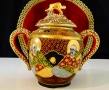 Захарница японски порцелан Satsuma,Дракон,злато,600 мл. , снимка 4