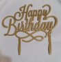 4 цвята Happy Birthday твърд Акрил топер за торта украса декорация надпис Рожден ден, снимка 2