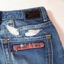 $219 Мъжки дънки Robins Jeans Mens 36 Blue Pants Studded Patches Grunge Street Wear 36x33 Vintage , снимка 6