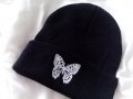 Зимна шапка с пеперуда, снимка 2
