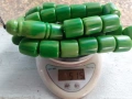 Огромна броеница от каталин 33 зърна + поп зелена с дамари, снимка 6