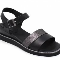 Дамски ежедневни сандали в черен цвят от естествена кожа българско производство, снимка 1 - Сандали - 40876921
