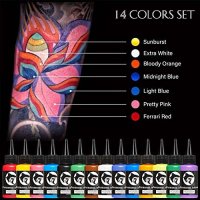 Нов Комплект мастило за татуиране 14 оригинални цвят/30мл. бутилка, снимка 7 - Други - 41504730