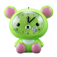 Детски настолен часовник със светлина и функция за будилник с батерии Мече, 15 х 16 см, снимка 4 - Други - 44749388