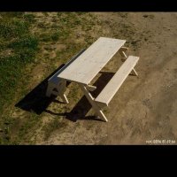 Дървена сгъваема маса с две пейки, снимка 2 - Градински мебели, декорация  - 34589847