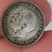 3 пенса 1921 г сребро Великобритания , снимка 2 - Нумизматика и бонистика - 41573383