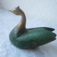 патка бронз и дърво, антика птица, снимка 5 - Статуетки - 40211635