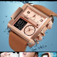 SKIMEI кварцов часовниk модел 2023, с 3 независими дисплея , уникален дизайн, снимка 2 - Мъжки - 41494097