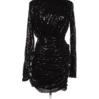 Черна рокля с паети, снимка 1 - Рокли - 41783307